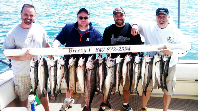 Lake Michigan salmon fishing charter boat