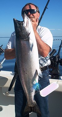 trophy lake michigan king salmon