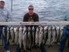 trophy catch of salmon and trout on lake michigan