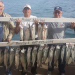 Salmon charter fishing on Lake Michigan